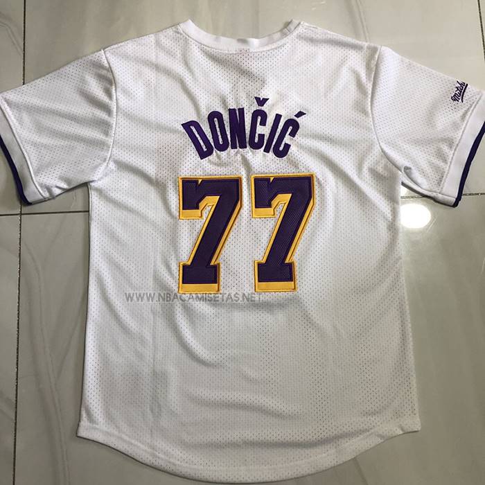 Camiseta Manga Corta Los Angeles Lakers Luka Doncic NO 77 Blanco